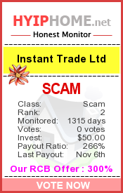 Instant Trade Ltd details image on Hyip Home