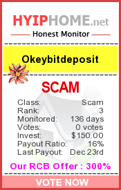 Okeybitdeposit details image on Hyip Home